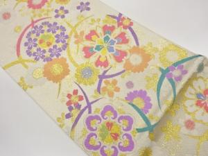 作家物　華文に桜尽くし模様織出し袋帯